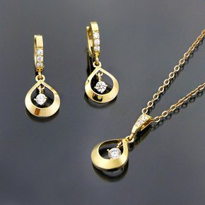 14K GOLD [세트] [귀걸이+펜던트] P1378