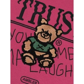 Trust bear Over fit Hoodie AHP1008 (Pink)