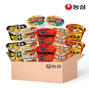 인기컵라면 12종세트(신라면2+새우탕2+튀김우동2+짜파게티2+너구리2+육개장사발2)