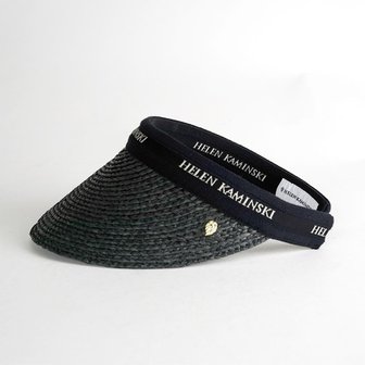 헬렌카민스키 Bianca Raffia Hat -Ash Black Logo