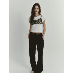 JACQUARD WIDE PANTS (BLACK)