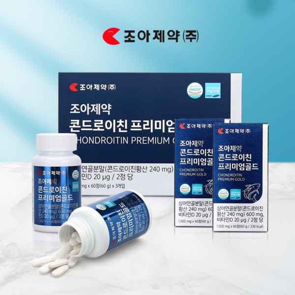 조아제약 콘드로이친 프리미엄골드 2000 (60정 x 3박스) 고함량 미국산 상어연골