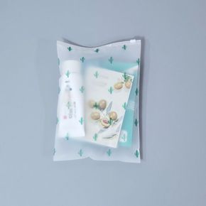 다회용 선인장 반투명 여행용 정리 지퍼백 1호 20X28