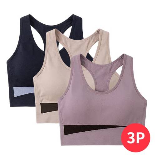 나바바 /  3 PACK구성  NT3162 편안한 스포츠 노와이어 브라탑 3P 세트