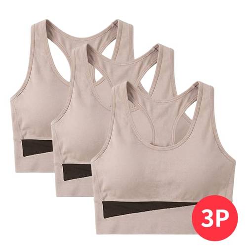 나바바 /  3 PACK구성  NT3162 편안한 스포츠 노와이어 브라탑 3P 세트