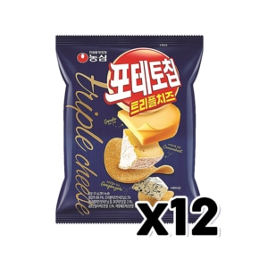 농심 포테토칩 트리플치즈 봉지스낵 50g x 12개