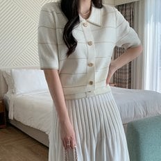 걸스데일리 / [Muse12]스트라이프 카라 펄 풀오버