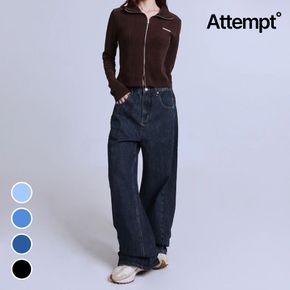 핏초이스진 여성용 사이드 절개 밴딩  와이드핏 데님