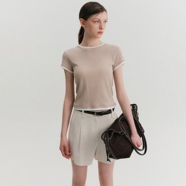 룩캐스트 라라 슬림 더블 리브드 티셔츠 / LARA SLIM DOUBLE RIBBED T-SHIRT_3colors