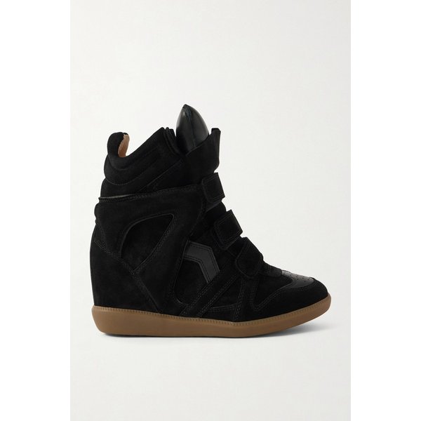 베켓 가죽 트리밍 스웨이드 하이탑 웨지 스니커즈 46376663163027414