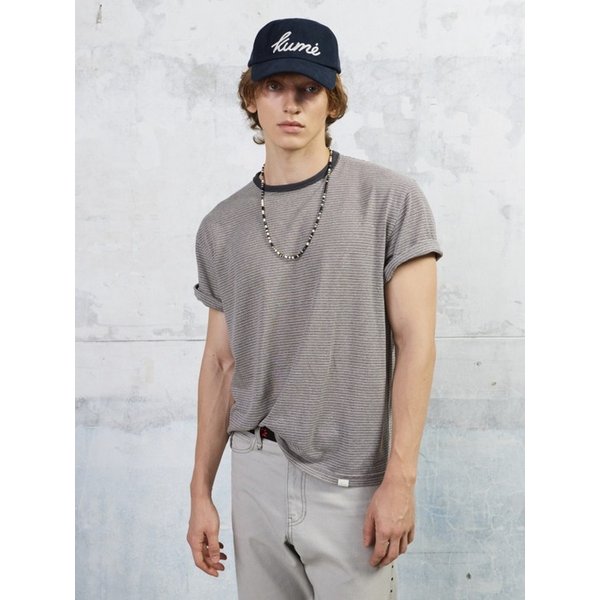 Men Essential Striped T-Shirt, Gray