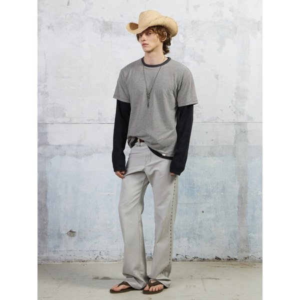 Men Essential Striped T-Shirt, Gray