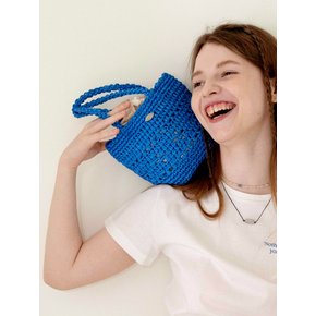 No.60 / Lily Raffia Mini Tote Bag _ Blue (릴리 라피아 미니 토트백 크로쉐백 라탄 니트가방)