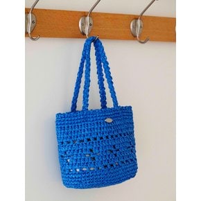 No.60 / Lily Raffia Mini Tote Bag _ Blue (릴리 라피아 미니 토트백 크로쉐백 라탄 니트가방)