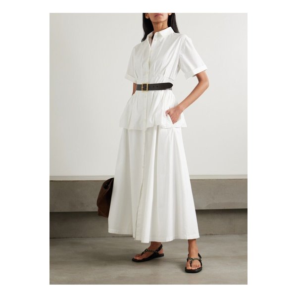 로지 애슐린 부기 우기 버글 보이 코튼 포플린 맥시 셔츠 드레스 화이트 46376663162856519