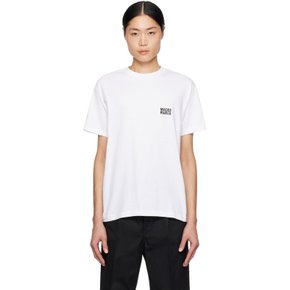 와코 마리아 화이트 자수 티셔츠 23FW-WMT-TEE01 WHITE