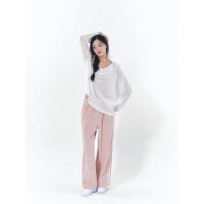 Velvet Lace Track Pants Pink