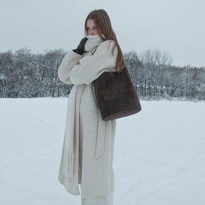 Large Mug shoulder bag Suede Umber