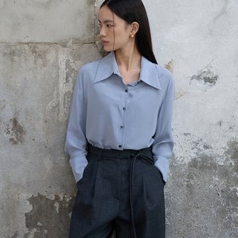 분닥세인츠 Basic Silk Shirt Baby Blue