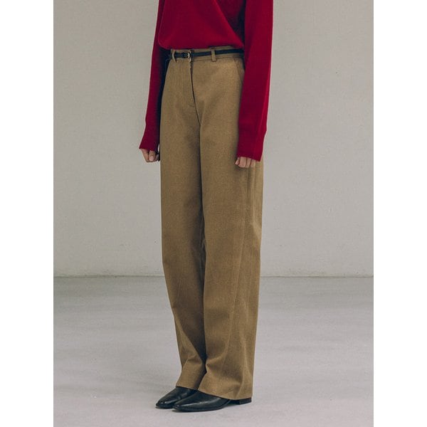 SIPT7138 기모 코튼 포멀 팬츠_Camel brown
