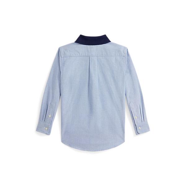 폴로 키즈 남아 2-7세 폴로 베어 옥스포드 니트 칼라 셔츠(CWPOWOVB6820653400)