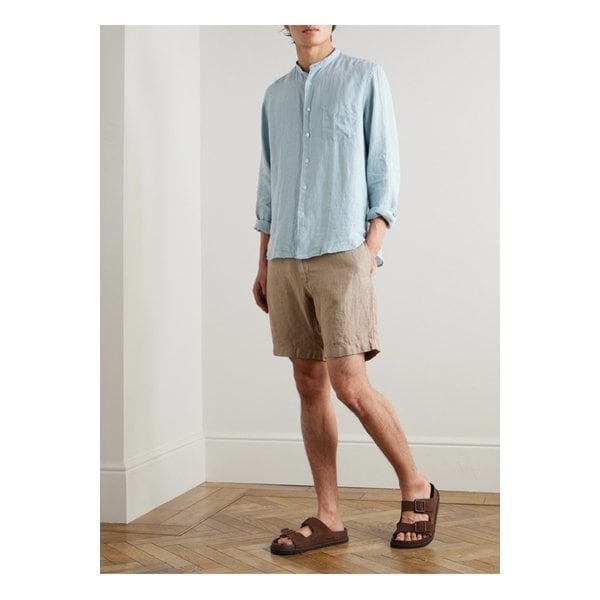 하트퍼드 프리미엄 팻 그랜드 칼라 리넨 셔츠 블루 1647597352287503