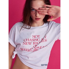 MNS x American apparel Not Chasing Crop T-Shirts_White