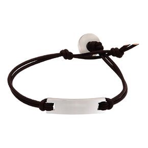 925 Silver Leather Bracelet 18 -Male/Female