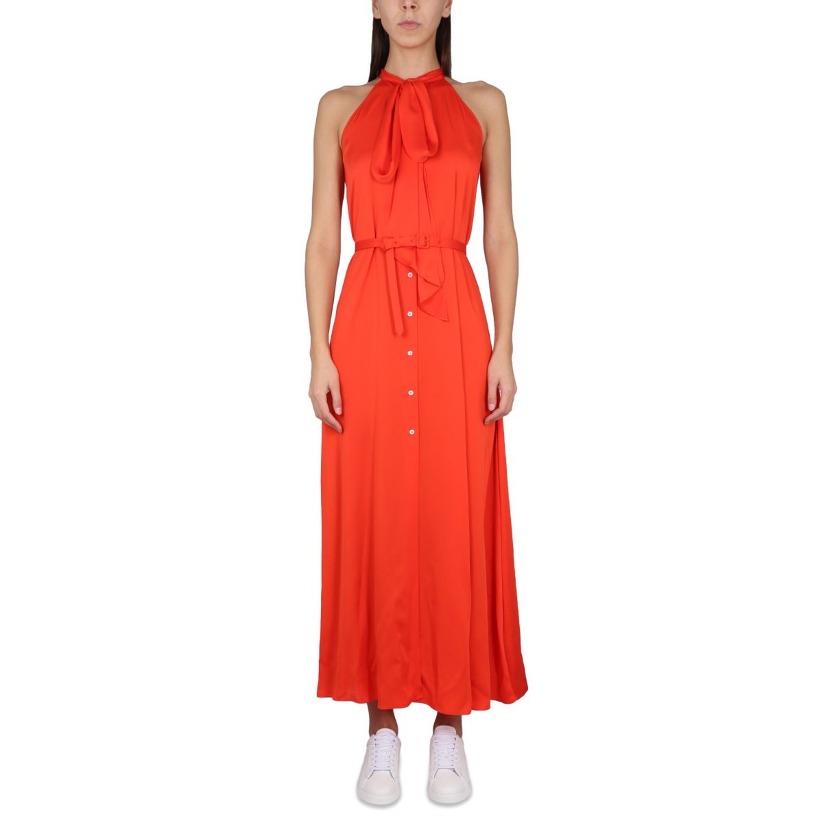 VERSACE envers crepe satin sleeveless dress