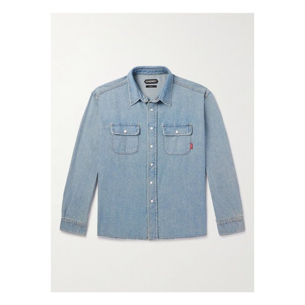 체리 로스앤젤레스 자수 데님 오버셔츠 블루 1647597338515093
