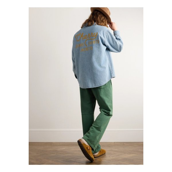 체리 로스앤젤레스 자수 데님 오버셔츠 블루 1647597338515093