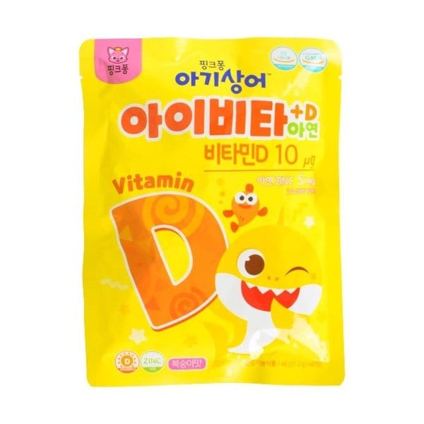 고품질 핑크퐁 아기상어 아이비타+D 아연 40정 비타민캔디 (WC13230)