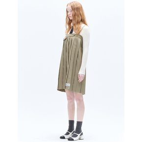 SLEEVELESS PLEATED MINI DRESS_BEIGE