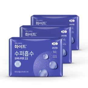 화이트 생리대 수퍼흡수 오버나이트 14p x3팩