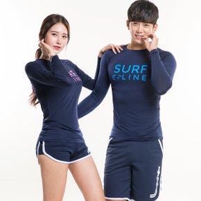SURF네이비 긴팔 남녀 커플 래쉬가드 래시가드 레시가드 비치웨어 수영복 상의 단품