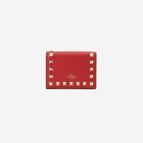 락스터드 카프스킨 스몰 지갑 루즈 퓌르 Valentino Rockstud Calfskin Small Wallet Ro