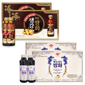 광동 쌩강쌍화 120ml 20병 + 부채표 배 도라지 쌍화 120ml 20병 (총 40병)/ 건강차 세트