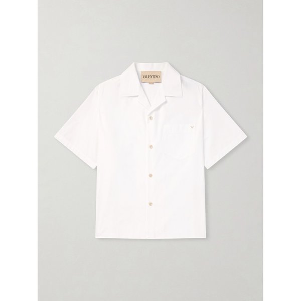 캠프 칼라 로고 장식 코튼 포플린 셔츠 46376663163031173