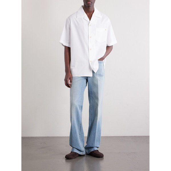 캠프 칼라 로고 장식 코튼 포플린 셔츠 46376663163031173