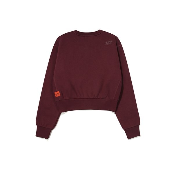 [시흥점] 여성 빈티지 로고 크롭 맨투맨 와인 SDFMRFO06WNE