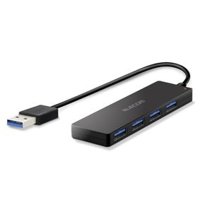 ELECOM USB 3.0 4 맥북 서피스 프로 크롬북 PC 닌텐도 스위치 U3H-FC02BBK 허브 포트