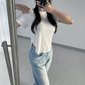 / 데일리 루즈핏 라운드넥 스판 옆트임 기본핏 반팔 티