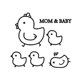 인테리어 시트지 필름 스티커 MOM_BABY 병아리 (블랙) (48cmX48cm)