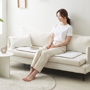 시어서커 탄소 3인용 쇼파전기방석 사계절용 화이트