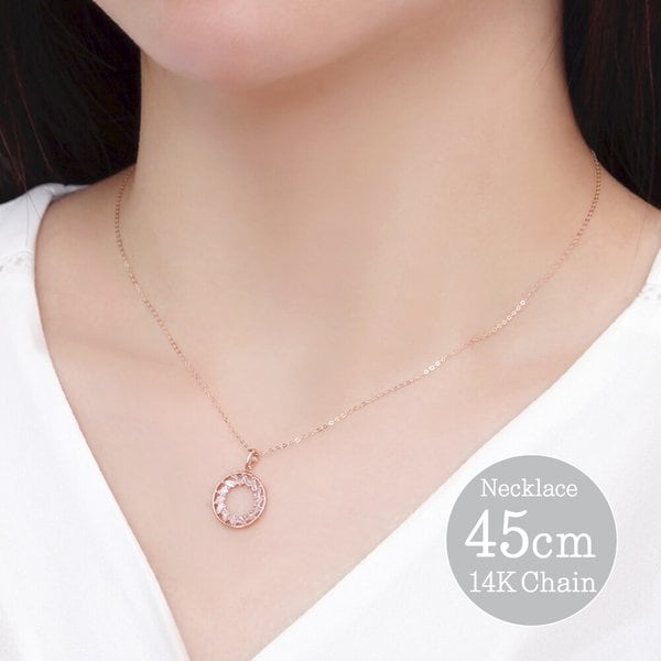 14K GOLD 패션 데일리 심플 링 포인트 큐빅 체인 목걸이 45cm 선물추천