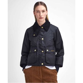 여성 블랙 Cropped Beadnell 크롭 비드넬 왁스 자켓 URJU5F320BK