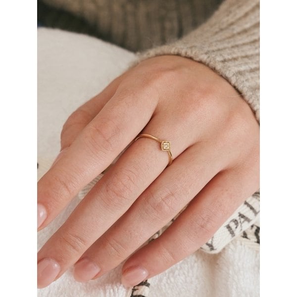 14k 꼬냑 다이아몬드 포인트 반지