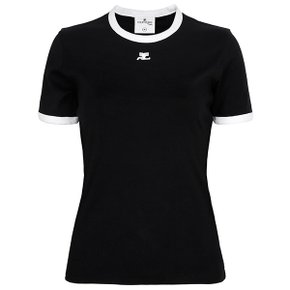 꾸레쥬 25SS 블랙 로고 티셔츠 VESJTS017JS0070 9901