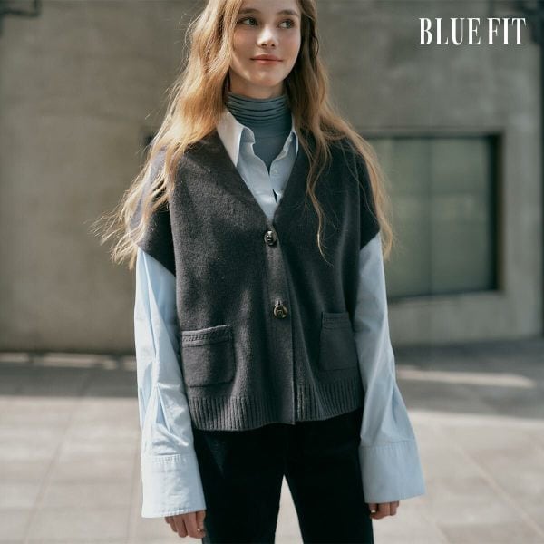 [론칭가69,000원→1만원↓] 블루핏 울100 베스트 가디건