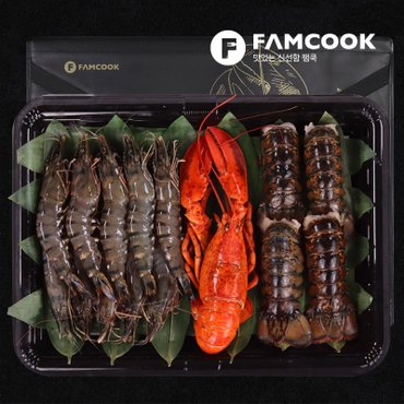 팸쿡 랍스타드새우 선물세트 1호(랍스타테일4미자숙랍스타1미블랙타이거새우10미) (1.5kg 내외)